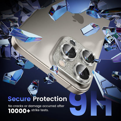 Tensea for iPhone 16 Pro/iPhone 16 Pro Max/iPhone 15 Pro/iPhone 15 Pro Max Camera Lens Protector, Metal Aluminum Alloy Tempered Glass Cover Camera Screen Protector Accessories, Case Friendly