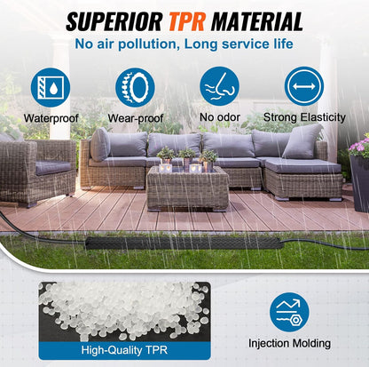 VEVOR Thermoplastic Rubber Drop Over Cable Cover Ramp, 2,000 lbs/axle Load Capacity, Heavy Duty TPR Cable Hose Protector Ramp, Floor Cord Cover for High Walking Traffic Areas Home Office Warehouse