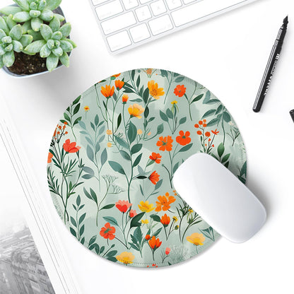 ITNRSIIET Round Mouse Pad with Stitched Edge Premium-Textured Waterproof Non-Slip Rubber Base Desktop Protection Mat Diameter 8.7 inches, Beautiful Flowers