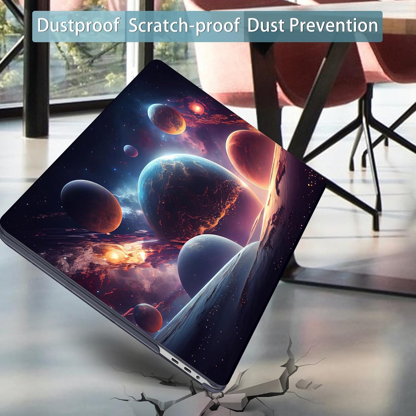 Mektron Case for MacBook Pro 16 Inch A2141 Cover 2019 Release 16" with Liquid Retina Display/Touch ID, Plastic Hard Shell with Keyboard Skin & Screen Protector & Dust Plug, Planets