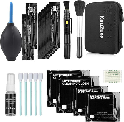 Professional DSLR Camera Cleaning Kit with APS-C Cleaning Swabs, Microfiber Cloths, Camera Cleaning Pen, for Camera Lens, Optical Lens and Digital SLR Cameras.