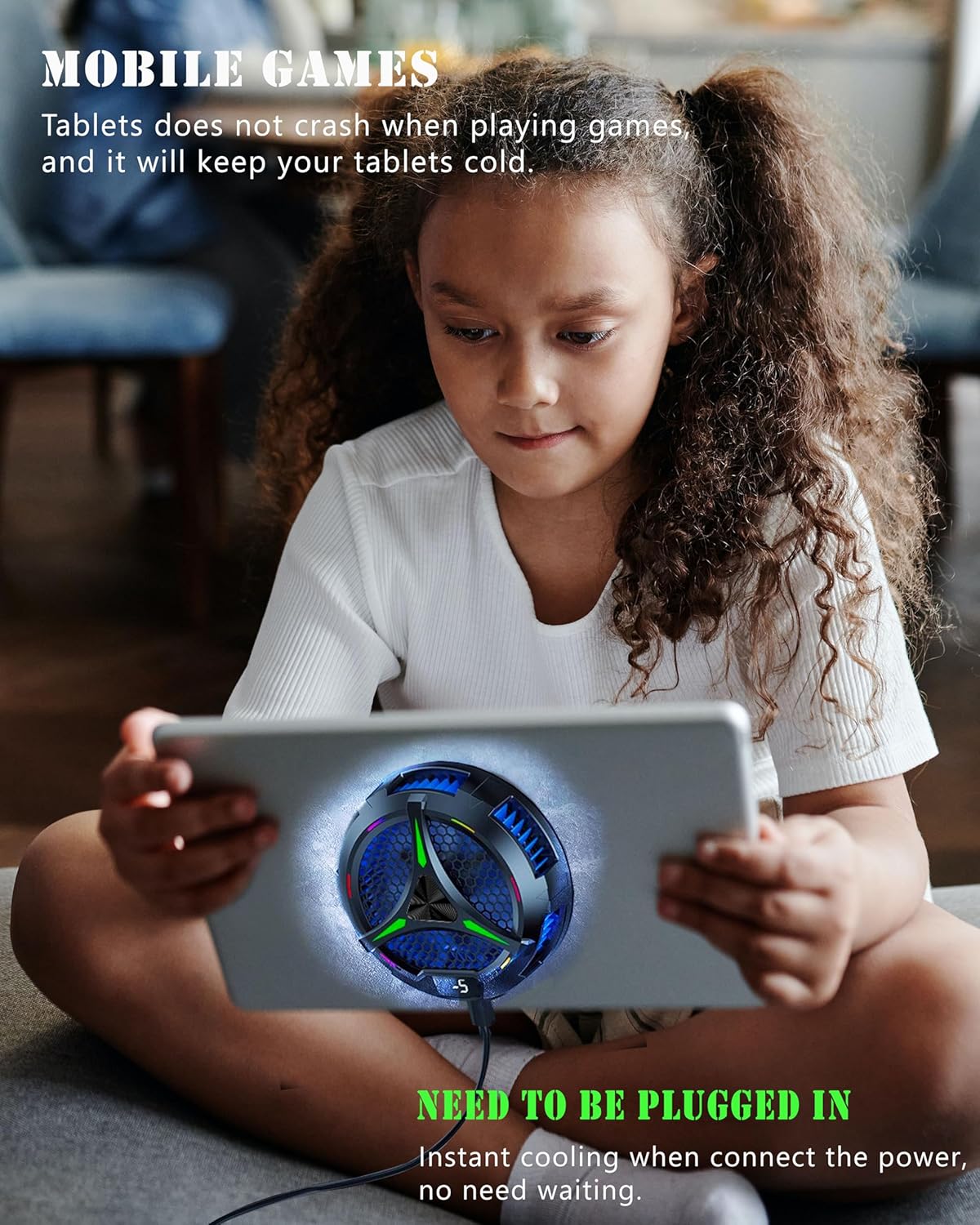 Magnetic Cooler for iPad,Tablet Cooler for ipad/Surface pro/Samsung Tab,Universal Radiator with Temperature Display for Mobile Gaming,Tiktok Live Streaming(Including Tablet Stand Holder)