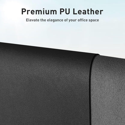Aothia Leather Office Desk Pad Protector, Non-Slip PU Leather Desk Blotter, Waterproof Laptop Writing Mouse Pad for Office and Home, Black, 31.5" x 15.7"