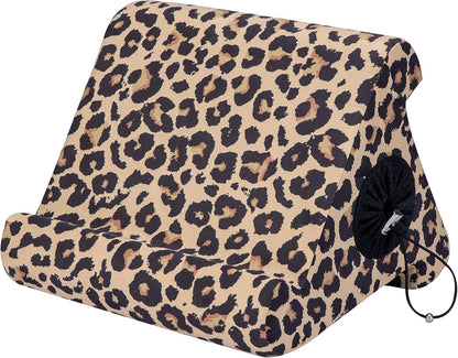 Flippy Tablet Stand with Cubby Storage and Multi-Angle Viewing for Home, Work & Travel. Our Tablet Holder Has Storage for Your All Your Personal Items. (Def Leopard)