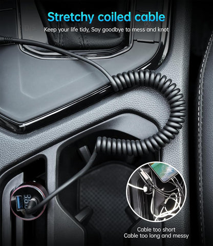 USB Type C to Lightning Cable 3FT 2Pack, Coiled iPhone Charger Fast Charging for Car [Apple MFi Certified] Short USBC iPhone Cord Compatible with iPhone14/13/12/11 Pro Max/XS MAX/8/Plus/iPad/CarPlay