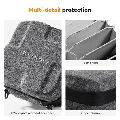 K&F Concept 10 in 1 Lens Filter Case, Hard Shell Camera Filter Pouch Up to 82mm with Hand Strap, Waterproof Camera Lens Filter Storage Wallet for ND UV CPL Filter Pouch