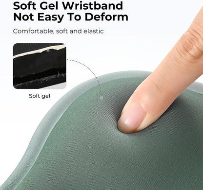 EooCoo Ergonomic Mouse Pad with Gel Wrist Rest Support Middle Concave Design, Relieve Wrist Pain Mousepad, Non-Slip Base for Laptop, Computer, Office Desk Accessories, Carpal Tunnel Syndrome