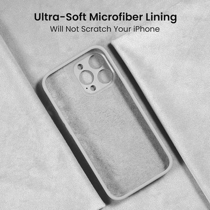 FireNova Designed for iPhone 15 Pro Case, Silicone Upgraded [Camera Protection] Phone Case with [2 Screen Protectors], Soft Anti-Scratch Microfiber Lining Inside, 6.1 inch, White