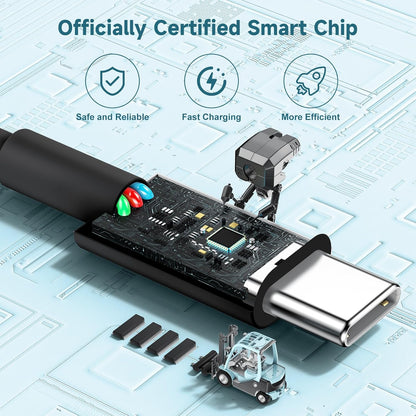 [3+6+10FT] 60W USB C to C Cable 3Pack iPhone 15 Fast Charging Cable,USB-C to USBC Power Cord for iPhone 15/15 Pro/15 Plus/15 Pro Max,MacBook Pro Air/IPad Air 4/5/iPad Pro 12.9/11(Black)