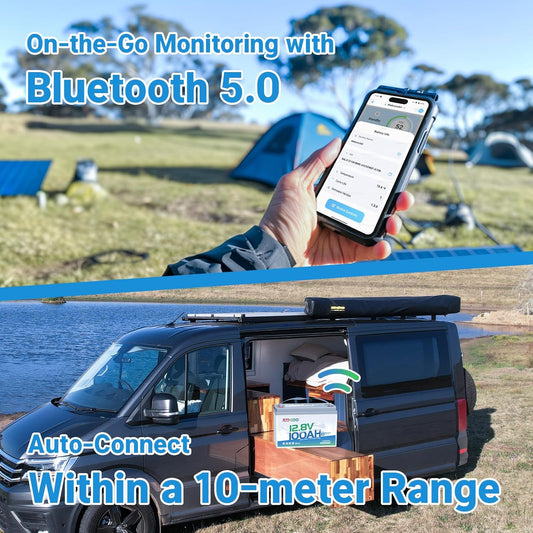 Redodo 2 Pack 12V 100Ah Group 31 Bluetooth LiFePO4 Battery, Low Temp Cutoff Lithium Battery with 100A BMS, Max. 15000 Deep Cycles, Perfect for RV, Trolling Motors, Off-Grid System