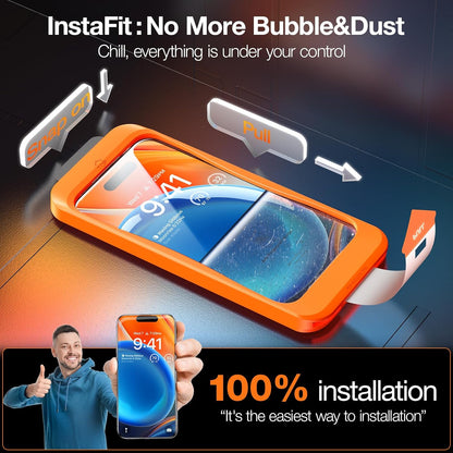 TORRAS Screen Protector for iPhone 2023 Diamond Shield Shatterproof Full Coverage, 6.7 inch, 2 Pack