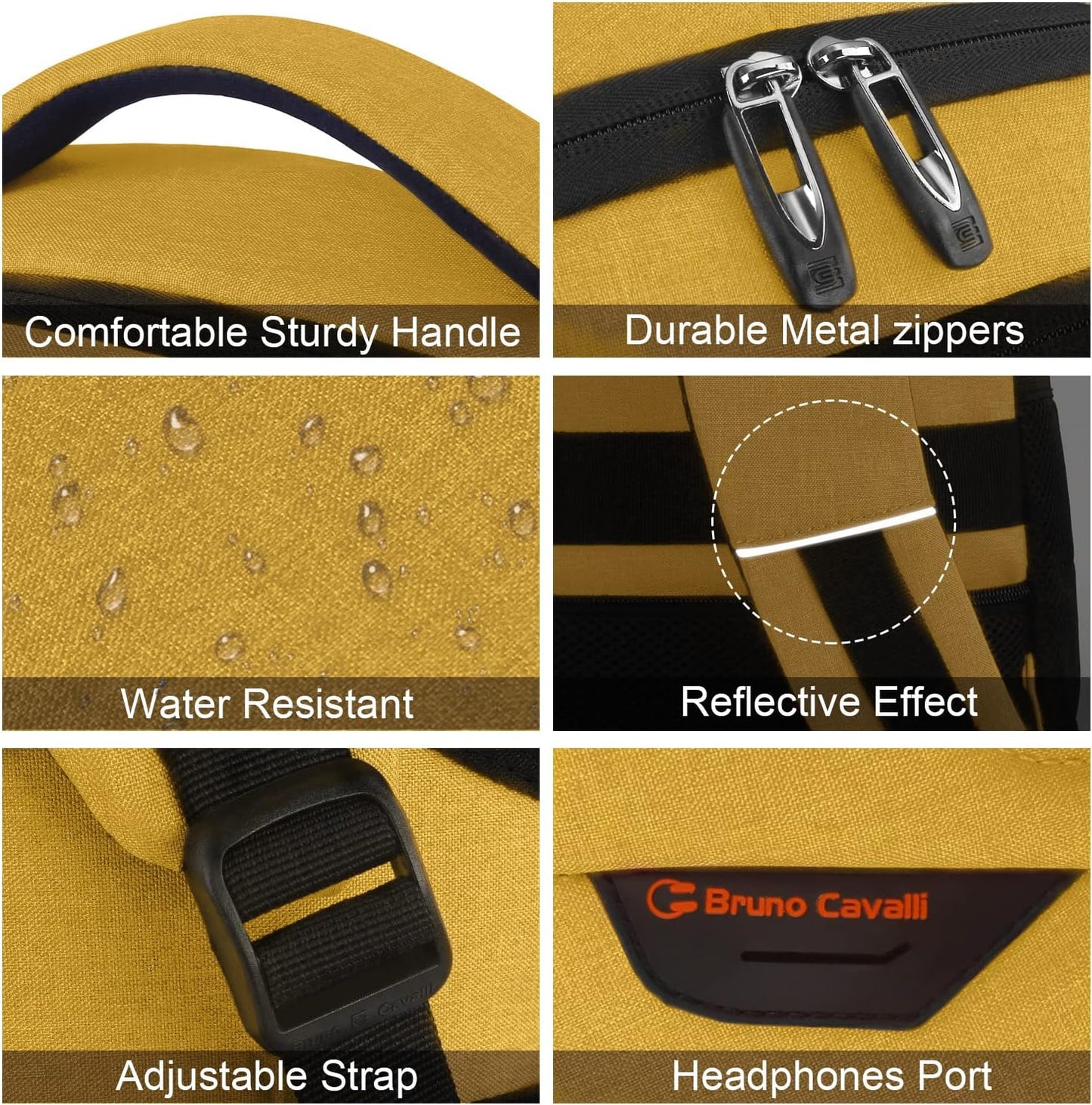 Laptop Backpack,Business Travel Anti Theft Slim Durable Laptops Backpack with USB Charging Port,Water Resistant College Computer Bag for Women & Men Fits 15.6 Inch Laptop and Notebook-Yellow