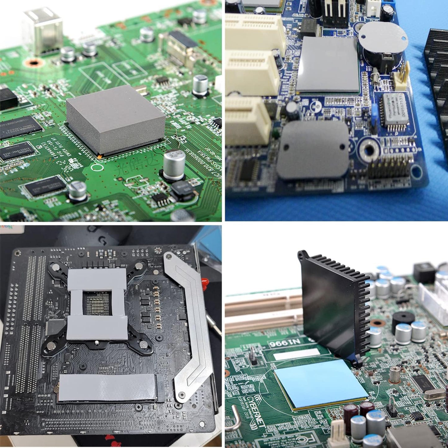 Aairhut Thermal Pad 13W/mK [0.5~3mm], 120x120x1.5mm Silicone Cooling Pad GPU CPU Non Conductive Heat Resistance Extreme Odyssey Cover with Dual Self-Adhesive Films for PC Laptop/PS4/PS5/LED/RAM