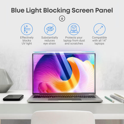 VINTEZ Blue Light Screen Protector for 14 Inch Computer Monitor and Laptop – Anti-UV Blue Light Blocking Film for Desktop PC, Eye Protection Filter, 12.6" x 8.1", 2 Pack
