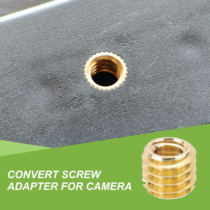 PATIKIL 1/4" Female to 3/8" Male Convert Screws Adapter, 5 Pcs Tripod Thread Adapter Mount for Camera Monopod Video DSLR SLR Mic Stand, Gold