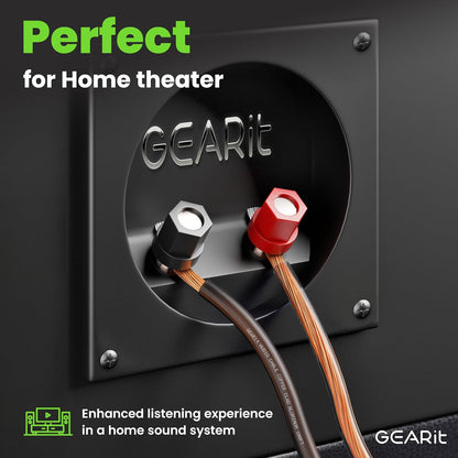 GearIT 14 Gauge 2 x 2.5mm Speaker Wire Cca Cca Cable (30.4 Meters - Black Clear)
