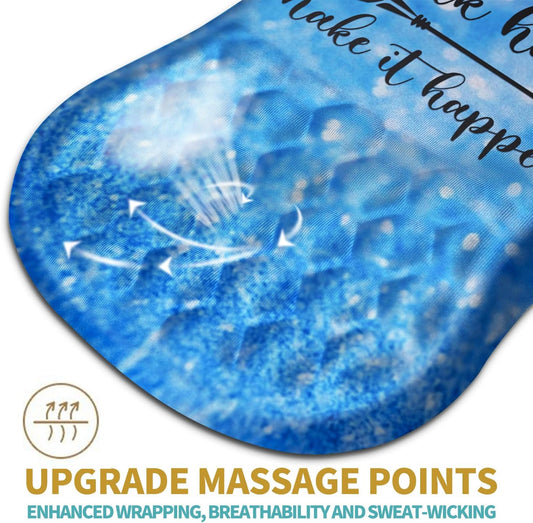 Hokafenle Ergonomic Mouse Pad Wrist Support with Massage Design, Wrist Rest Pain Relief Mousepad with Memory Foam&Non-Slip PU Base, Mouse Pads for Wireless Mouse & Desk (12x8 inch,Stay Positive)