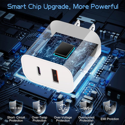 iPhone 16 15 Charger Fast Charging Block,Dual Port USB A/C Charger Adapter Plug,2Pack Quick Double USB A/C Wall Power Plug,6FT USBC to C Cable for iPhone 16 ProMax/16 Pro/16 Plus/15 ProMax/15/iPad Pro