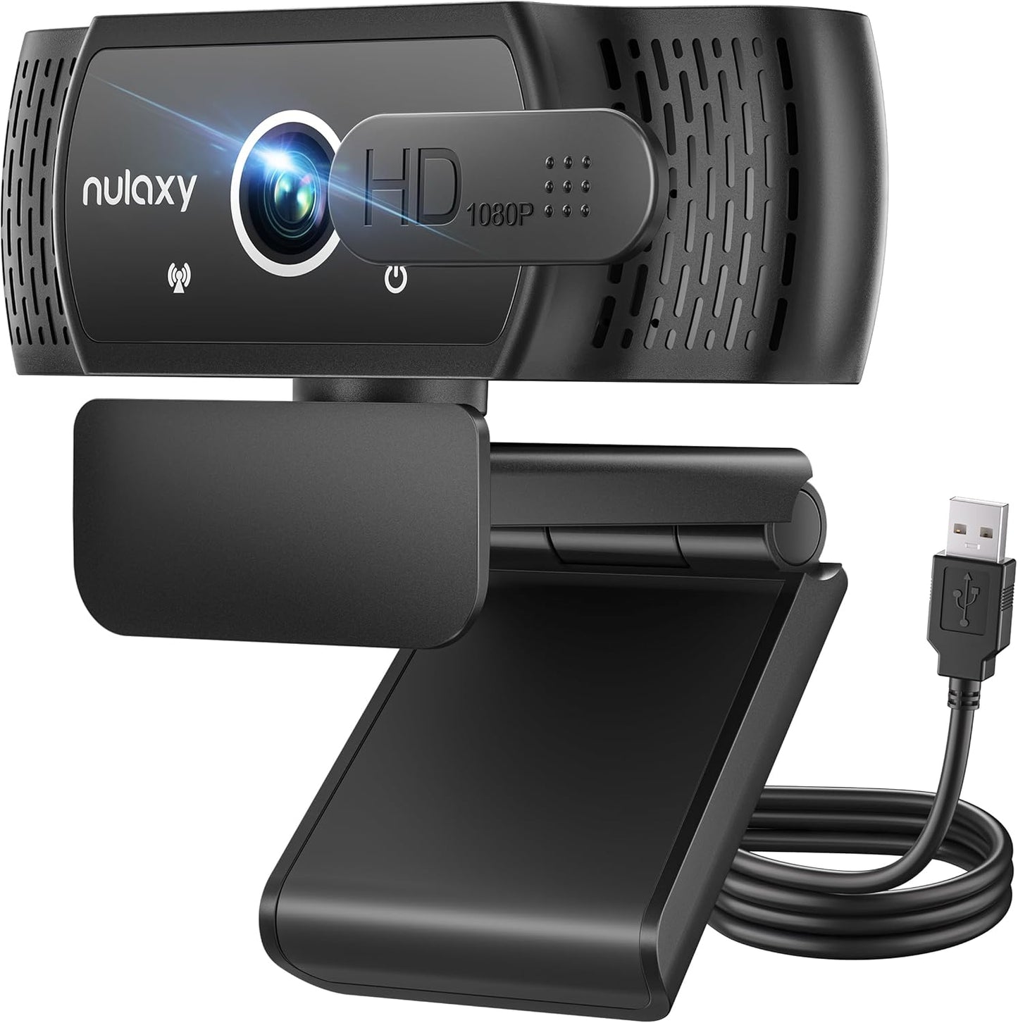 Nulaxy USB Webcam with Microphone, HD 1080p Webcam with Privacy Cover for Laptop PC Desktop, HD Light Correction, Web Camera for Video Calling, Online Classes, Skype, Zoom, FaceTime, Smart TV