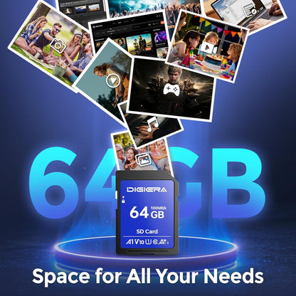 64GB CS100 SDXC UHS-I Memory Card - up to 100MB/s, C10, U1, V10, Full HD, SD Card for Computers, Digital Cameras, Home Theatre Devices, Car Navigation Systems (2 Pack)