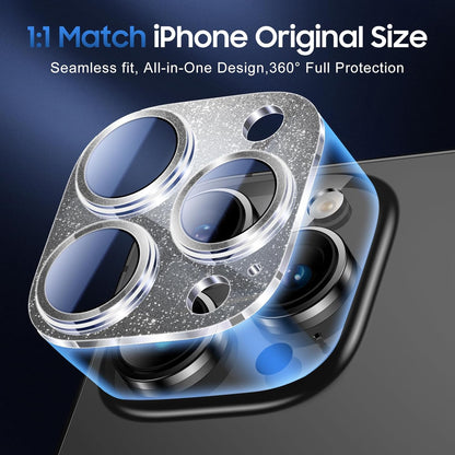 UniqueMe 3 Packs Compatible for iPhone 14 Pro Max/iPhone 14 Pro Camera Lens Protector Acrylic [Not Glass],[Case Friendly][Scratch-Resistant][Night Shooting Mode]-Glitter Black