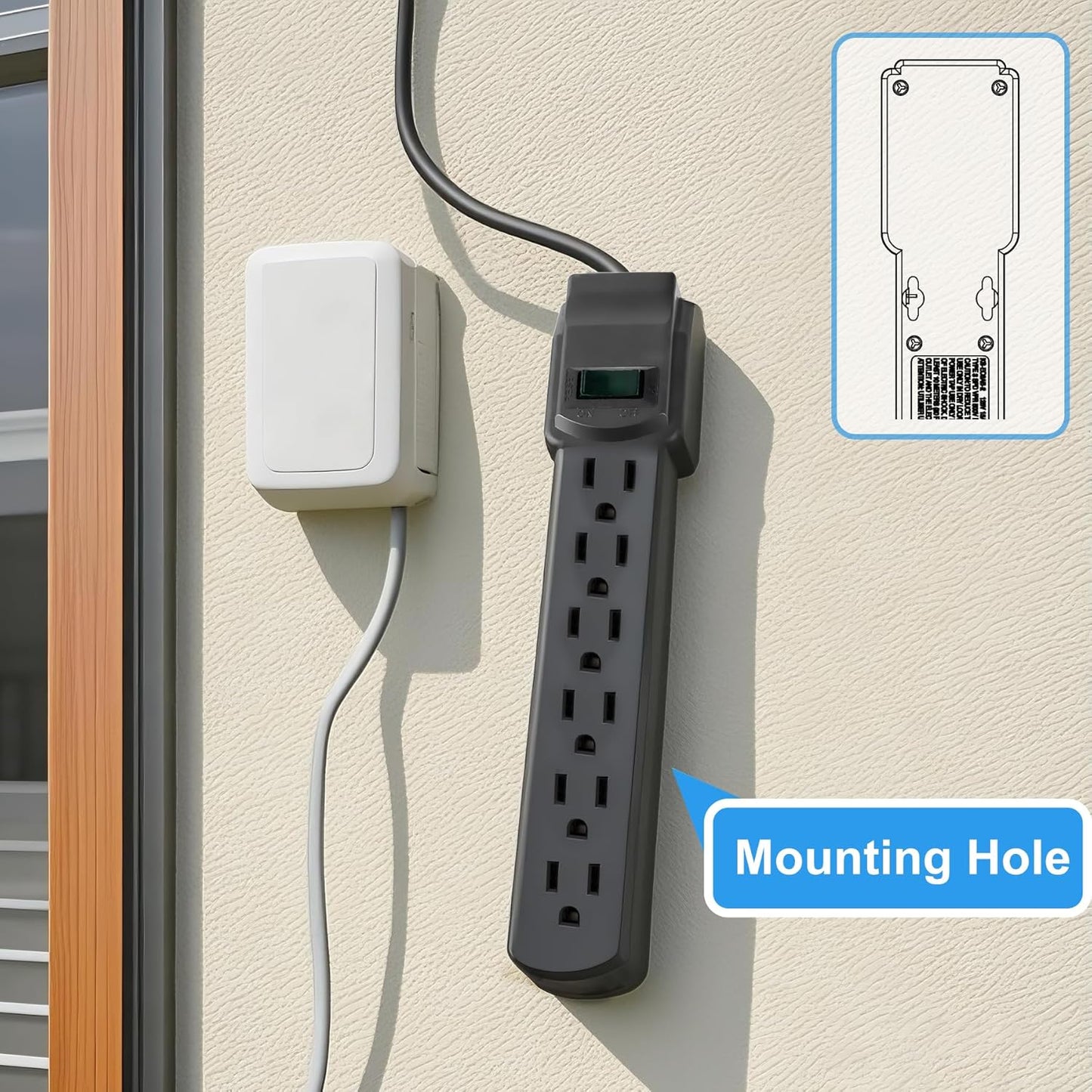 6-Outlet Surge Protector 2pk – 250 Joules, 2ft Cord, 15A/125V, 1875W Max – Right Angle Plug, Black – Home, Office, & Electronics Protection