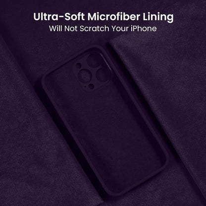 FireNova Designed for iPhone 15 Pro Case, Silicone Upgraded [Camera Protection] Phone Case with [2 Screen Protectors], Soft Anti-Scratch Microfiber Lining Inside, 6.1 inch, Purple