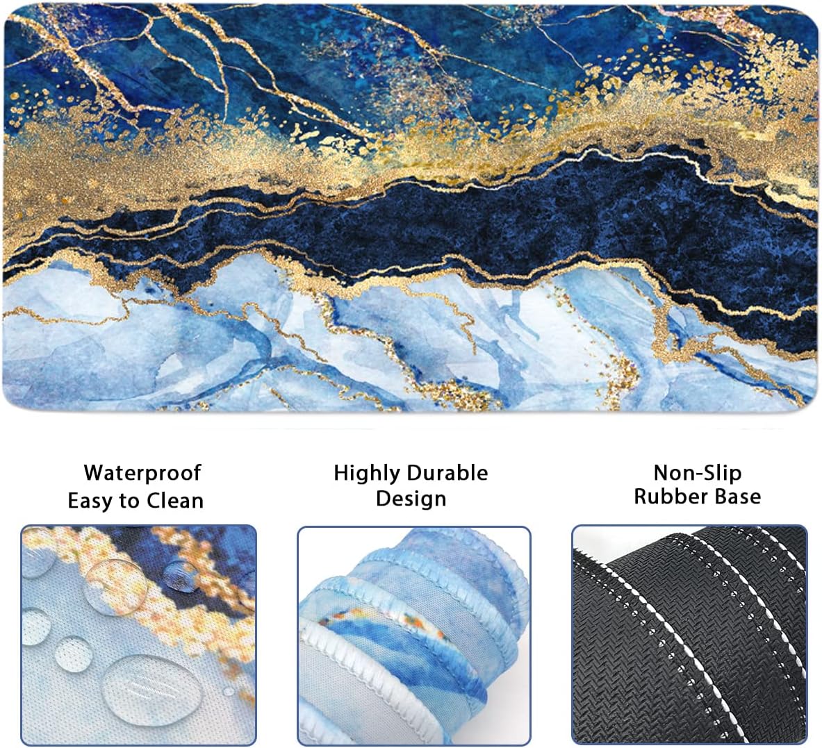 Ergonomic Large Mouse Pad and Keyboard Wrist Rest, Desk Pad for Keyboard and Mouse, 4-in-1 Large Gaming Mouse Pad with Wrist Support - Light Blue