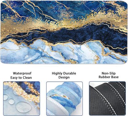 Ergonomic Large Mouse Pad and Keyboard Wrist Rest, Desk Pad for Keyboard and Mouse, 4-in-1 Large Gaming Mouse Pad with Wrist Support - Light Blue