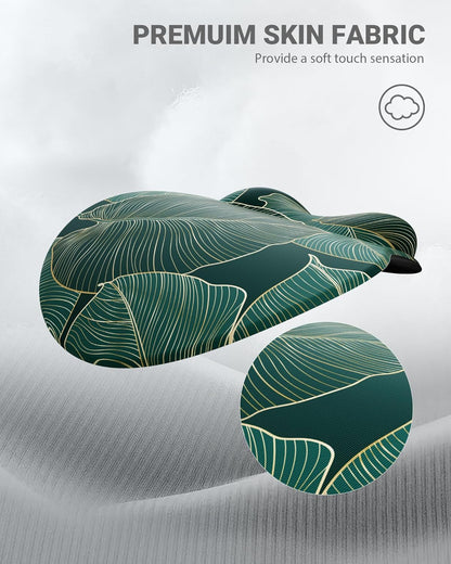 Ergonomic Mouse Pad Wrist Support, Comfortable Mouse Pad Wrist Rest, Relieve Wrist Pain Gel Mouse pad, Non-Slip Rubber Base Mousepad for Laptop, Computer(Green Leaf)