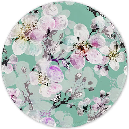 ITNRSIIET Round Mouse Pad with Stitched Edge Premium-Textured Waterproof Non-Slip Rubber Base Desktop Protection Mat Diameter 8.7 inches, Beautiful Flower Art
