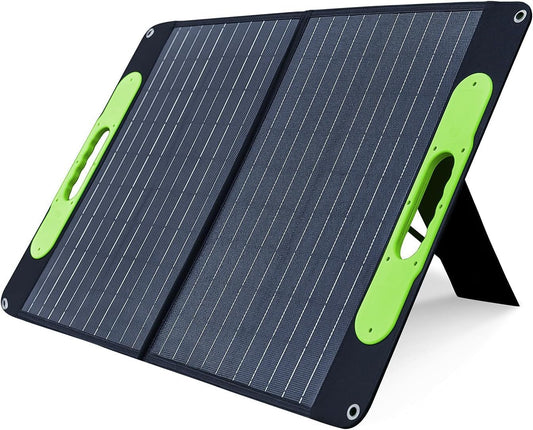 BLUERISE 60W Solar Panel Monocrystalline ETFE Cover Portable Foldable Solar Charger for Portable Power Station Generator, iPhone, Ipad, Laptop USB QC 3.0, Typc C Output for Outdoor Camping Van RV Trip