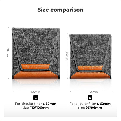 K&F CONCEPT Lens Filter Pouch, Lens Filter Case 3 Pocket Professional Photography Filter Holder Belt Bag Pouch Water-Resistant and Dustproof for Filter Up to 82mm (2Pack)