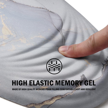 Ergonomic Mouse Pad with Wrist Rest Support,Mousepad Relief Carpal Tunnel Pain, Entire Memory Foam Mouse Pad with Non-Slip PU Base, Wireless Mouse Pad, Cloud Marble
