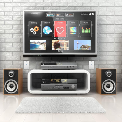 Weewooday 8-Pack White Single Gang F Connector Coax Wall Plates (Blue, 1-Port)