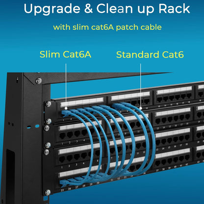 Rapink Cat6a 3ft Ethernet Cables (24 Pack) - Slim, 10G Support, Snagless, Flexible with Gold Plated Connectors