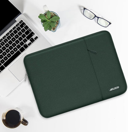 MOSISO Laptop Case 13 inch, 13 inch Laptop Sleeve Compatible with MacBook Air M4 M3 M2 M1 2025-2018 / Pro M2 M1 2025-2016, Polyester Vertical Computer Sleeve Bag with Pocket, Midnight Green