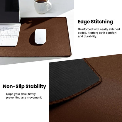 ALOANES Waterproof Mouse Pad with Durable Stitched Edge, XL Gaming Keyboard Pad, Non-Slip Rubber Base Mouse Mat, Extended Desk pad for Gamer, Office & Home, Brown Mousepad 31.5''x 11.8''x 0.12''