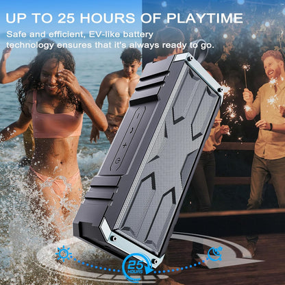 comiso Bluetooth Speaker, 5.3 Rugged Portable Speaker with 20W Stereo Sound, Speakers Bluetooth Wireless IPX7 Waterproof, 24H Playtime, Small Speakers with Deep Bass for Home, Outdoor, Beach, Travel
