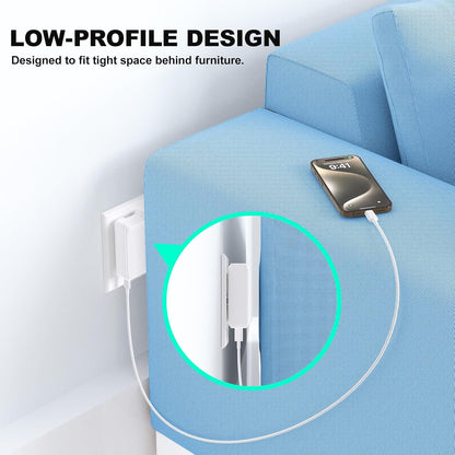 Flat USB Wall Charger, Excgood 40W 4Port USB and USB C Fast Charging Block PD+QC Foldable Wall Plug Power Adapter Multiports for iPhone 16 15 14 13 iPad Galaxy S24 A54 Android Watch Earbuds-3Pack