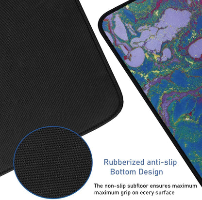 Large Extended Gaming Mouse Pad with Stitched Edges, Durable Non-Slip Natural Rubber Base, Waterproof Computer Keyboard Pad Mat for Esports Pros/Gamer/Desktop/Office/Home - Red Green