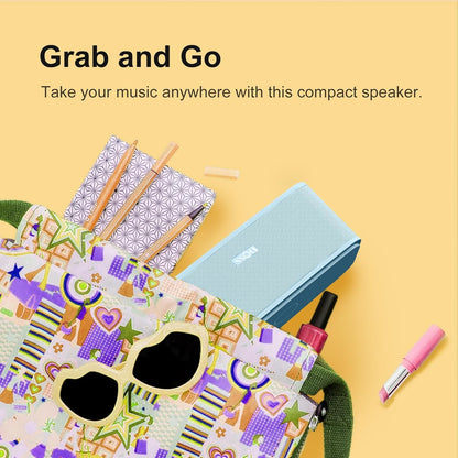 DOSS SoundBox Touch Wireless Bluetooth Speaker with 12W HD Sound and Bass, IPX5 Water-Resistant, 20H Playtime, Handsfree, Portable for Office, Home, Outdoor, Travel- Light Blue