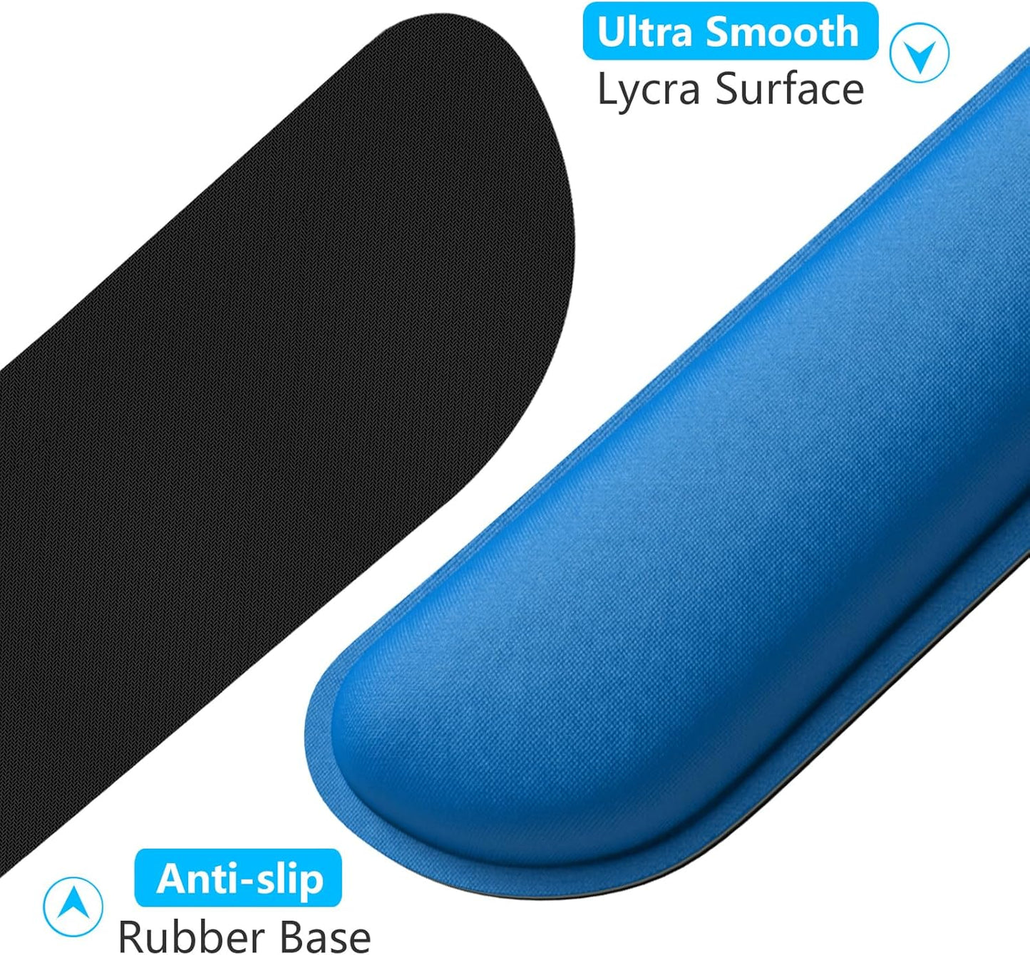 Dapesuom Enlarge Keyboard Wrist Rest, Memory Foam Keyboard Wrist Cushion for Computer Desk Mats Support, Typing Pain Relief Ergonomic Mouse Pad Rests with Non-Slip Base for Gaming, Laptop, Dark Blue