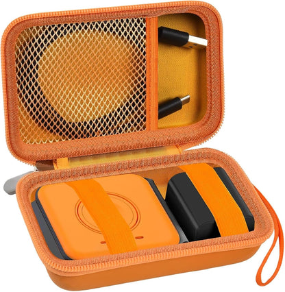 Travel Case for UCOMX for Nano/for Rtops/for Hicober/for Iseyyox 3 in 1 Wireless Charger, Foldable Magnetic Charging Station Storage Holder Bag for Fast Charge Pad Cable, Adapter, Orange-Box Only