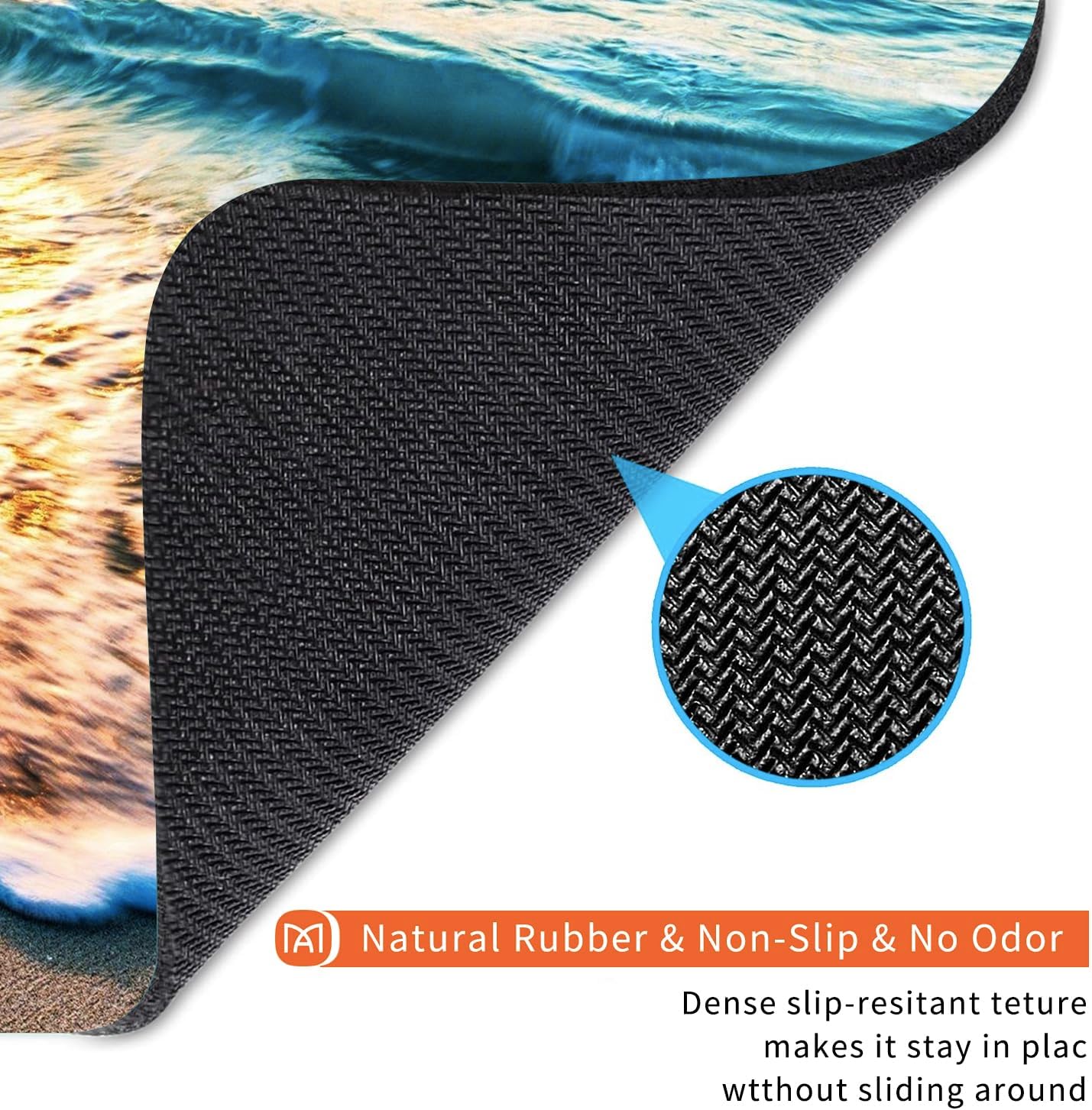 Square Mouse Pad Beach Sunset, Personalized Premium-Textured Custom Mouse Mat Design, Washable Mousepad Cloth, Non-Slip Rubber Base Computer Mouse Pads for Wireless Mouse