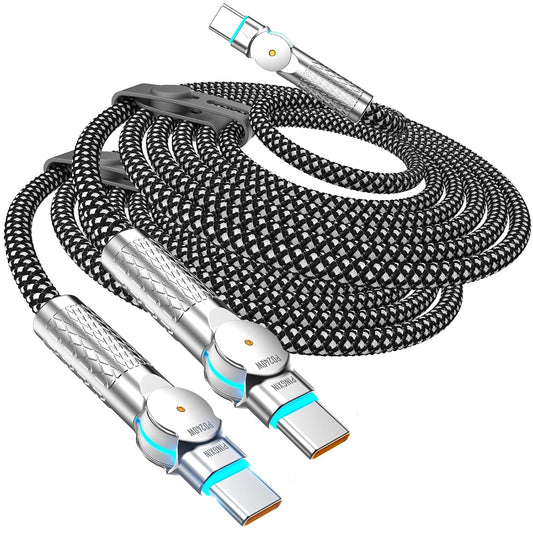 USB C to USB C Cable10ft,240W 2-Pack Braided 180°Rotating Type C Charging CableFast Charge for iPhone 16/16Pro/16Plus/16ProMax,MacBook Air,iPad Pro,Pixel,Samsung Galaxy S23/S24 Ultra-Black