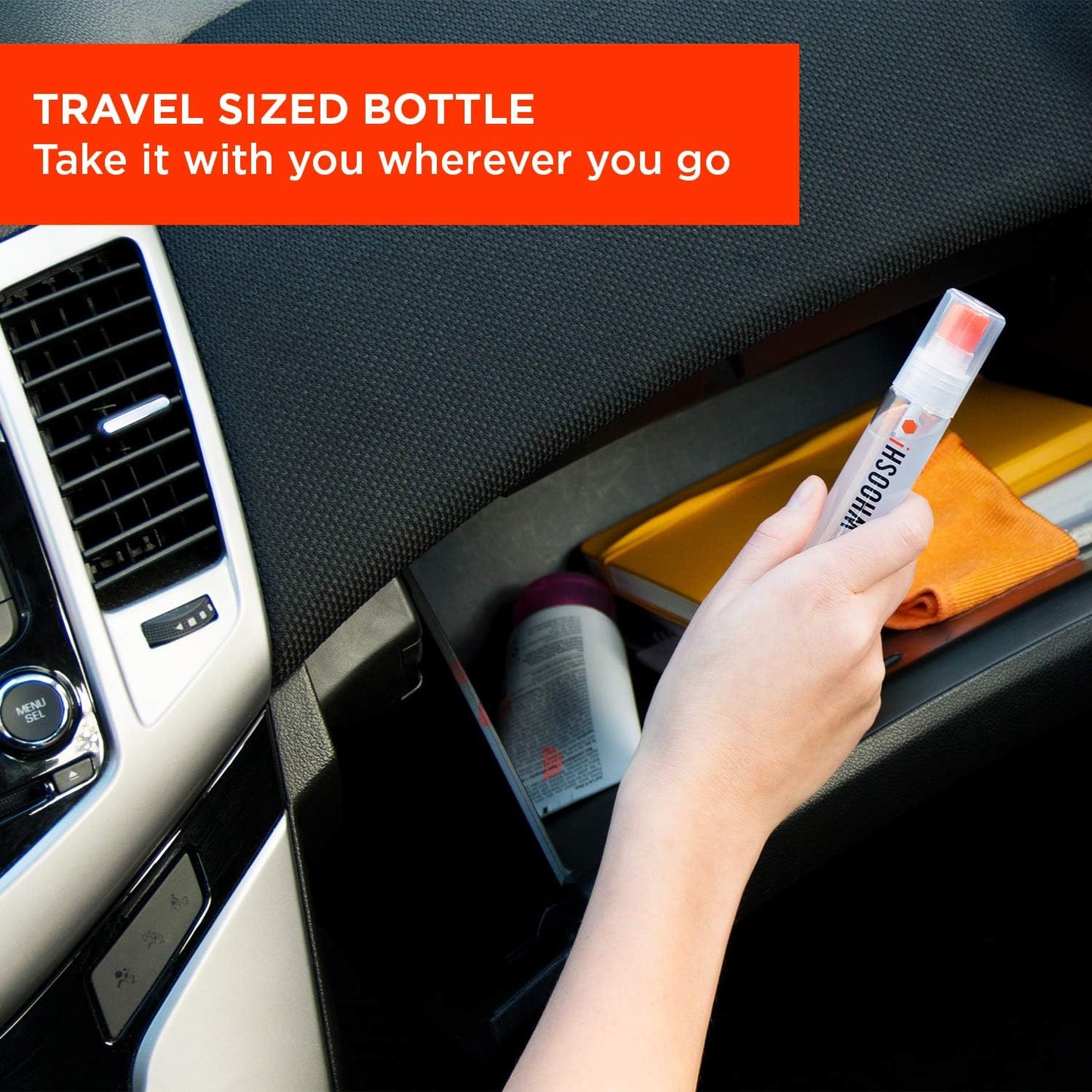 WHOOSH! Screen Shine Go - 1 fl oz Refillable Screen Cleaner Kit with Microfiber Cloth for MacBook, Phone, iPad & Eyeglasses - Powerful Streak-Free Cleaning - Pocket-Sized, TSA-Approved for Travel