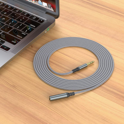 MCSPER Headphone Extension Cable, [2-Pack, 3.3ft Hi-Fi ] 3.5mm Extension AudioMale to Female Aux Adapter Hi-Fi Sound Stereo Extender Cord for Headset, iPhone, iPad, Smartphones, Tablets & More (Grey)