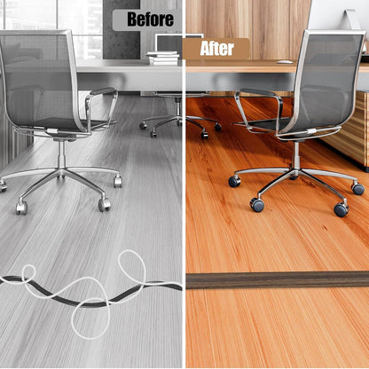 Floor Cord Cover Self Adhesive Cord Hider,3.3FT Cable Management, Extension Strip Protector for Wires, Prevent Cable Trips for Offices, Gyms, Exhibitions Cavity:0.51"(W) x 0.3"(H) Wood Walnut