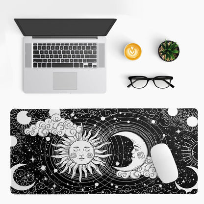 Magic Astrology Extended Big Mouse Pad Large, Gaming Mouse Pad Desk Pad,31.5x11.8 Inch Long Computer Keyboard Mouse Mat Black Mousepad with 3mm Non-Slip Base and Stitched Edge for Gaming and Office